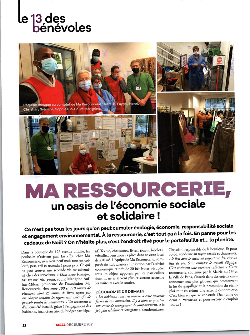 2112 Article MaRessourcerie dans magazine mairie 13